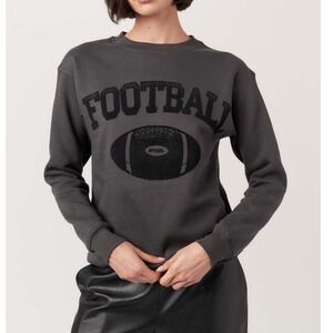 Project Social T Football Flocked Graphic Sweatshirt Washed Black M New With Tag